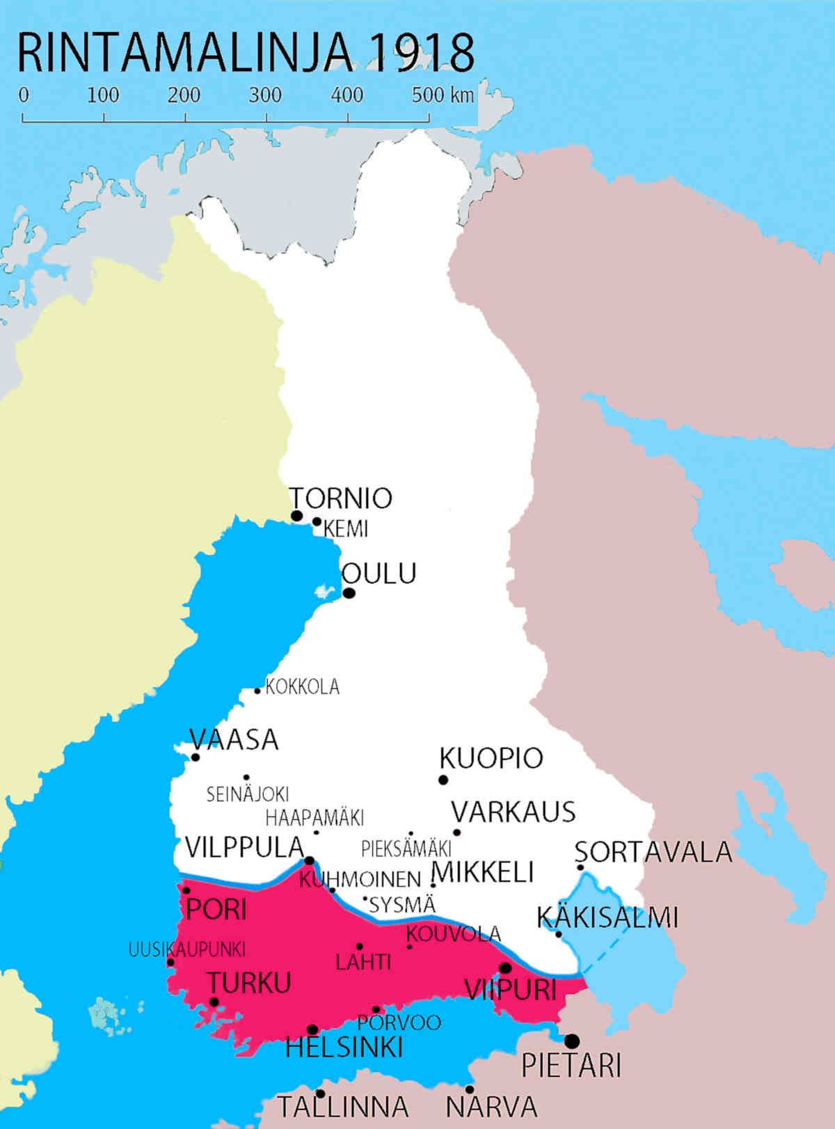 1918 Suomi jakautui kahtia Etelä-Suomen jäädessä kapinallisten ja  punakaartilaisten haltuun - Sotilaspoika